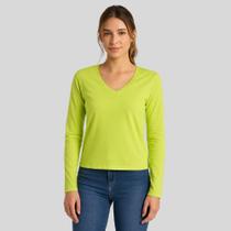 Blusa Feminina Tricô com Decote V Habana