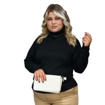 Blusa Feminina Tricô Lã Plus Size Manga Longa Cacharrel Frio