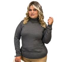 Blusa Feminina Tricô Lã Plus Size Manga Longa Cacharrel Frio Blusa Feminina Tricô Lã Plus Size Manga Longa Cacharrel Frio