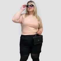 Blusa Feminina Tricô Liso Plus Size Lã Moda Casual Inverno