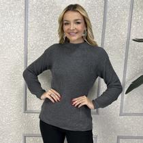 Blusa Feminina Tricô Manga Longa Crochê Macia Look Moderno Inverno Casual Blusa Feminina Tricô Manga Longa Crochê Macia Look Moderno Inverno Casual