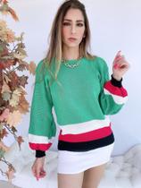 Blusa feminina tricot algodão doce