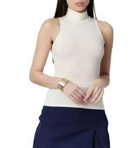 Blusa Feminina Trimix Gola Alta Off White - 458534
