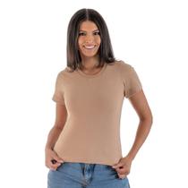 Blusa Feminina Tshirt Algodão Camiseta Baby Look Slim Fit 24