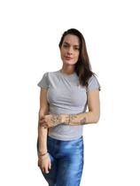 Blusa Feminina Tshirt Algodão Camiseta Baby Look Slim Fit