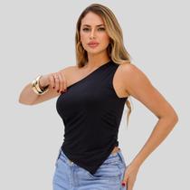 Blusa Feminina Um Ombro Só Barra Assimetrico Suplex Moda Feminina