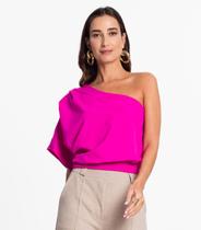 Blusa Feminina Um Ombro Só Crepe Light Endless Rosa