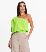 Blusa Feminina Um Ombro Só Crepe Light Endless Verde