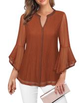 Blusa feminina VALOLIA, manga 3/4, elegante, casual para negócios