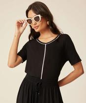 Blusa Feminina Viés Manga Curta Marisa-32234