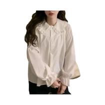 Blusa Feminina Vintage Branca De Manga Longa Estilo Preppy Elegante Y2K Kawaii Blusa Feminina Vintage Branca De Manga Longa Estilo Preppy Elegante Y2K Kawaii
