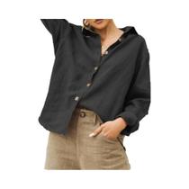 Blusa Feminina Vintage Harajuku Oversized De Manga Longa Em Algodão E Linho, Casual E Elegante,