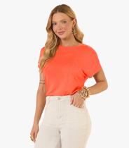 Blusa Feminina Visco Tricot Com Estampa Rovitex Laranja