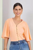 Blusa feminina Viscose Laranja Mangas Amplas Blusa feminina Viscose Laranja Mangas Amplas