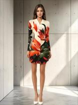 Blusa Feminina Viscose Longa B-895/27 Estilo Boho