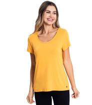 Blusa Feminina Viscotorcion Básica Rovitex Amarelo