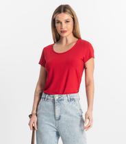 Blusa Feminina Viscotorcion Básica Rovitex Vermelho