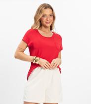 Blusa Feminina Viscotorcion Com Bolso Rovitex Vermelho Blusa Feminina Viscotorcion Com Bolso Rovitex Vermelho