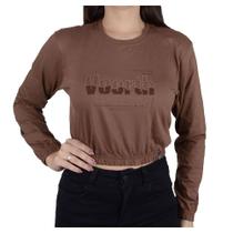 Blusa Feminina Voorth Cropped Marrom - 5705 Blusa Feminina Voorth Cropped Marrom - 5705