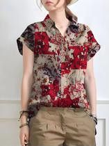 Blusa Feminina ZANZEA - Estampa Floral Vintage, Manga Curta, Soltinha e Casual