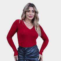 Blusa Feminino Trancinha Modal Gola V