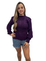 Blusa Feminino Tricot Lançamento Bloqueia Tranças Bufante493