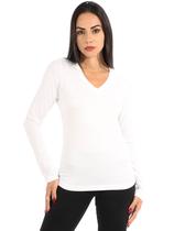 Blusa Feninina Anistia Manga Longa Gola Decote V Viscolycra Básica Confortavel Estilosa Modelagem Anatomica Blusa Feninina Anistia Manga Longa Gola Decote V Viscolycra Básica Confortavel Estilosa Modelagem Anatomica