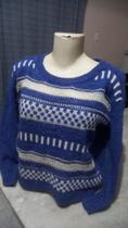 Blusa fio tricô azul M Blusa fio tricô azul M