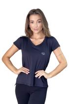 Blusa fitness dry em poliamida gola v