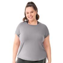 Blusa Fitness Plus Modelagem Ampla Névoa