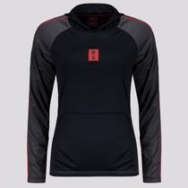 Blusa Flamengo Laçado Manga Longa Feminina Preta