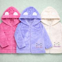 Blusa Fleece Aveludado Para Bebê Menina Com Capuz Orelinha Cor:lilasTamanho:M