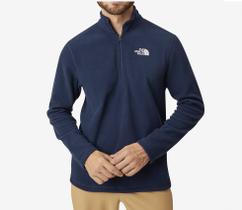 Blusa Fleece North Face Tech 1/4 De Zíper Azul Marinho Tamanho P Blusa Fleece North Face Tech 1/4 De Zíper Azul Marinho Tamanho P