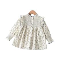Blusa Floral De Algodão Para Meninas, Camisa Com Renda Para Bebês, Roupas Casuais Para Crianças De 1
