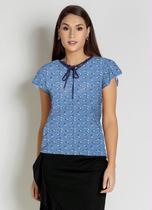 Blusa Floral Social com Amarração Moda Feminina Evangélica