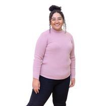 Blusa Frio Feminina Plus Size Tricô Lã Cacharrel Gola Alta