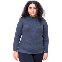 Blusa Frio Feminina Plus Size Tricô Lã Cacharrel Gola Alta