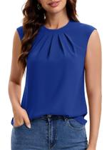 Blusa Funlingo Dressy Casual de manga curta para mulheres Blusa Funlingo Dressy Casual de manga curta para mulheres