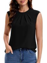 Blusa Funlingo, elegante, casual, manga curta, túnica feminina Blusa Funlingo, elegante, casual, manga curta, túnica feminina