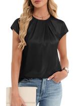 Blusa Funlingo Silk Satin Feminina preta tamanho L Blusa Funlingo Silk Satin Feminina preta tamanho L