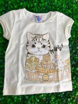 Blusa Gatinho CupCake Creme