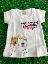 Blusa Gatinho De Rosa Creme Blusa Gatinho De Rosa Creme