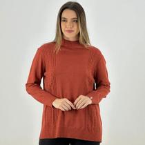 Blusa GDom Lã Gola Alta Manga Longa Feminina