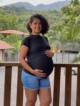 Blusa Gestante Amamentação Manga Curta Gola Alta Alice