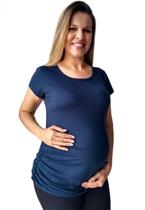 Blusa gestante com detalhe lateral roupa de grávida - Calupa