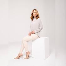 Blusa gola alta ampla mescla fluffy del amo