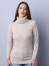Blusa gola alta com ponto trabalhado