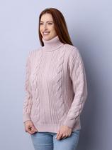 Blusa gola alta com tranças