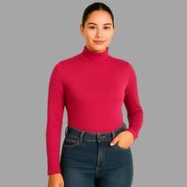 Blusa Gola Alta Feminina Manga Longa Tricot Comfort - Habana Blusa Gola Alta Feminina Manga Longa Tricot Comfort - Habana