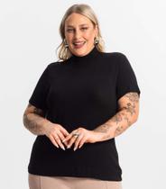 Blusa Gola Alta Feminina Plus Size Secret em Visco Tricô